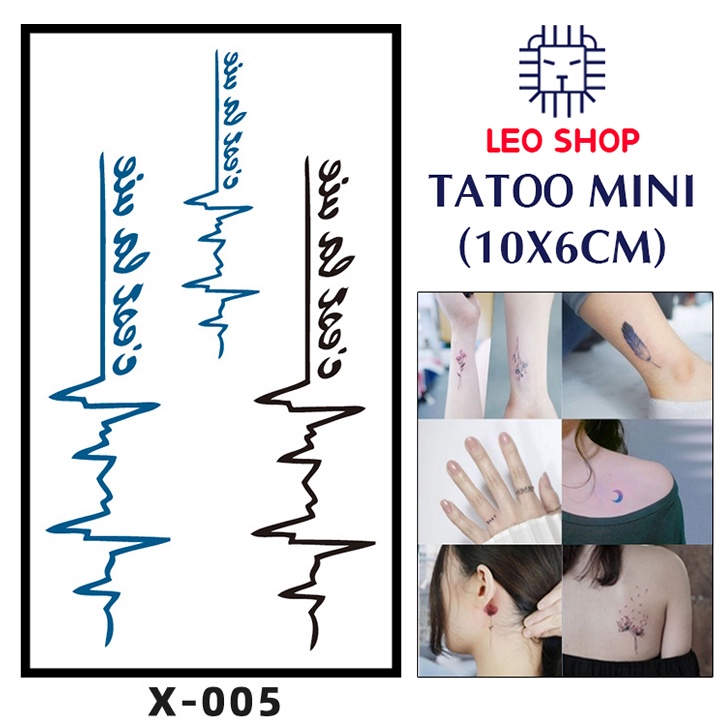 Hình Xăm Dán Mini Nhịp Tim Chụp Ảnh, Đóng Phim, Dễ Dàng Tẩy Xóa - Dùng 2-5 Ngày
