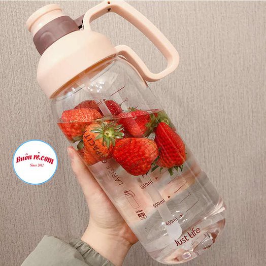 Bình nước thể thao có ống hút 1800ml, Bình đựng nước đi tập gym, đi học, đi làm có quai cầm tiện lợi – Buôn rẻ 01364