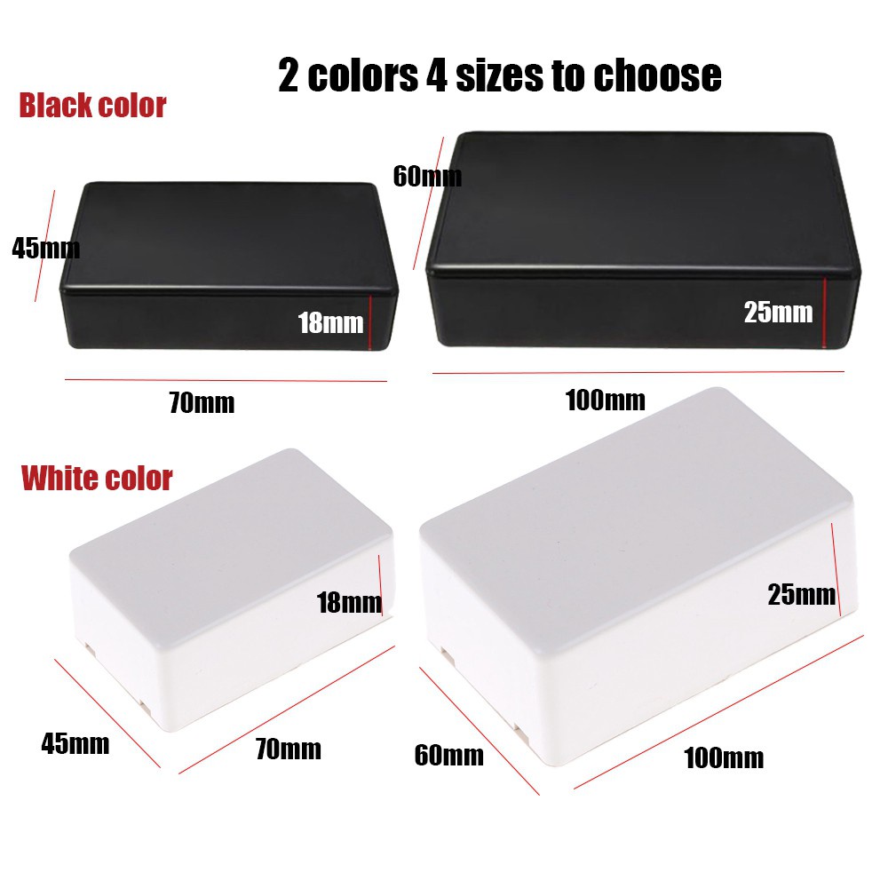 MAYSHOW 70/100mm Hot Electronic Project Box DIY Enclosure Boxes Waterproof Cover Project ABS Plastic White Black 2 colors 2 sizes to choose High Quality Instrument Case/Multicolor