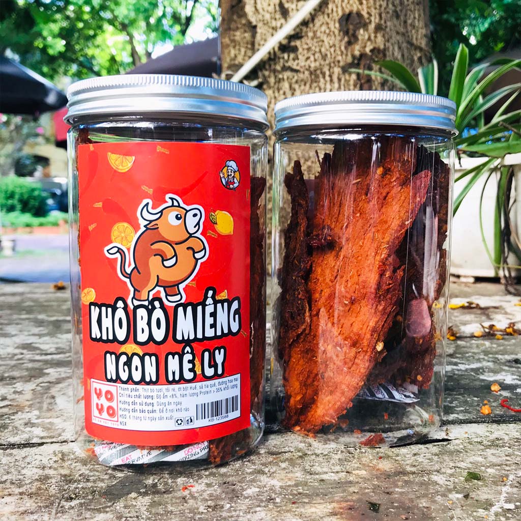 Khô bò miếng mềm Hồng Ngự đóng hũ 250g đồ ăn vặt YOYO | BigBuy360 - bigbuy360.vn