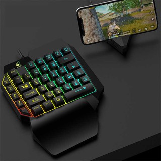 Bàn phím giả cơ FREE WOLF K15 chơi game Pubg Mobile, Rules of Survival, Free Fire trên điện thoại, máy tính bảng, Laptop