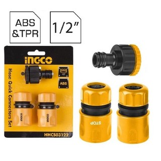 INGCO Bộ 3 Khớp Nối ống nước vòi xịt rửa HHCS03122