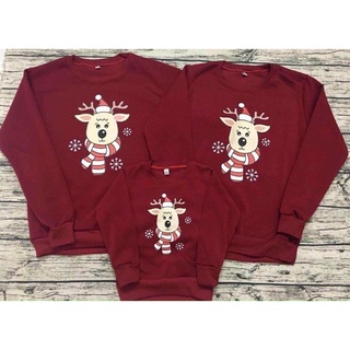 🦌Áo nỉ tay dài đỏ đô Giáng Sinh Noel 🎄(có áo em bé)