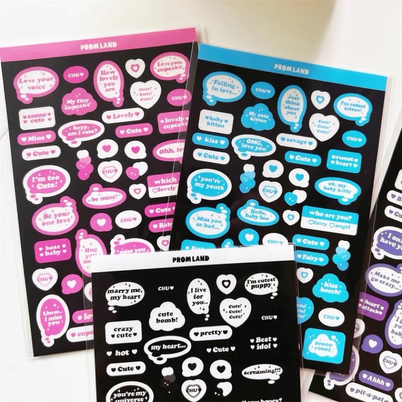 Sticker Chữ Màu Pastel Decor Sổ, Toploader Dễ Thương