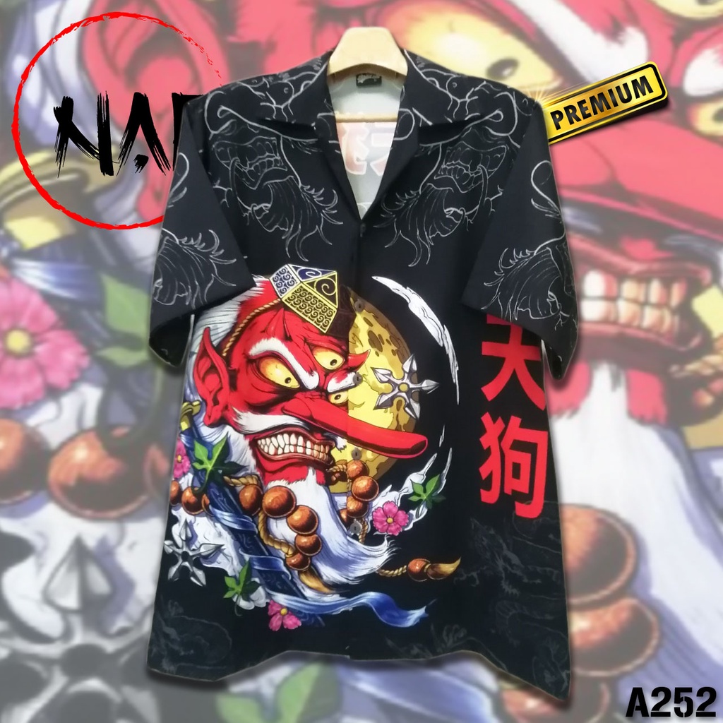 Áo Sơ Mi Hawaii Ten Snake Pattern A252 Lụa Ý