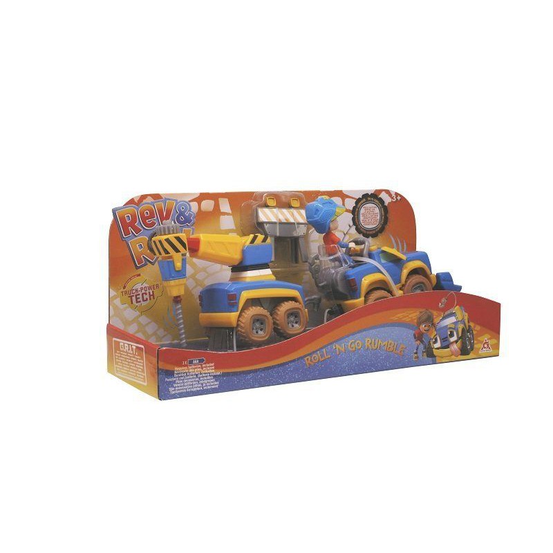 SẢN PHẨM CHÍNH HÃNG - REV & ROLL - XE ĐUA THÚ CƯNG VUI NHỘN - BỘ SIÊU XE MÁY KHOAN REV&RUMBLE