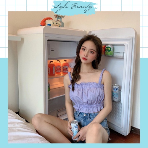Áo hai dây bó sát Lylibeauty chất vải cotton thoáng mát co giãn 4 chiều