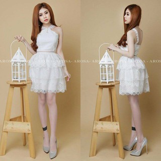 ĐẦM DỰ TIỆC XÒE YẾM 3 TẦNG ĐÔI CÁNH TỰ DO CÓ HÌNH THẬT
