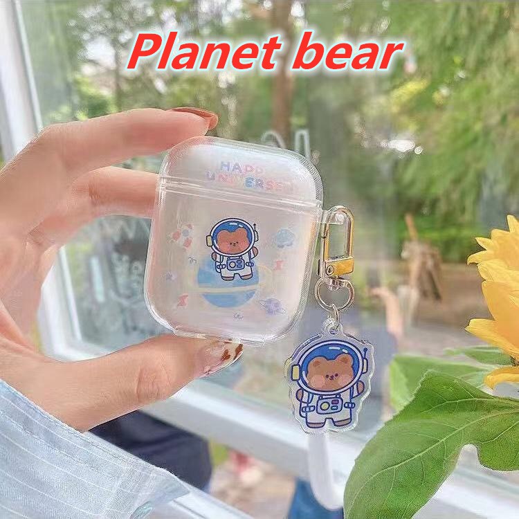 Planet Suitable for Airpods1/2 Generation Protective Cover Bluetooth Pro3 Couple Transparent Earphone Case