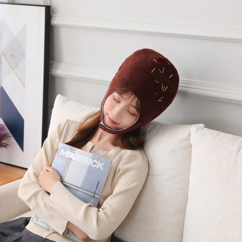 Mũ Trùm Đầu Bằng Vải Bông Mềm Mại Chống Gió Hình Sô Cô La