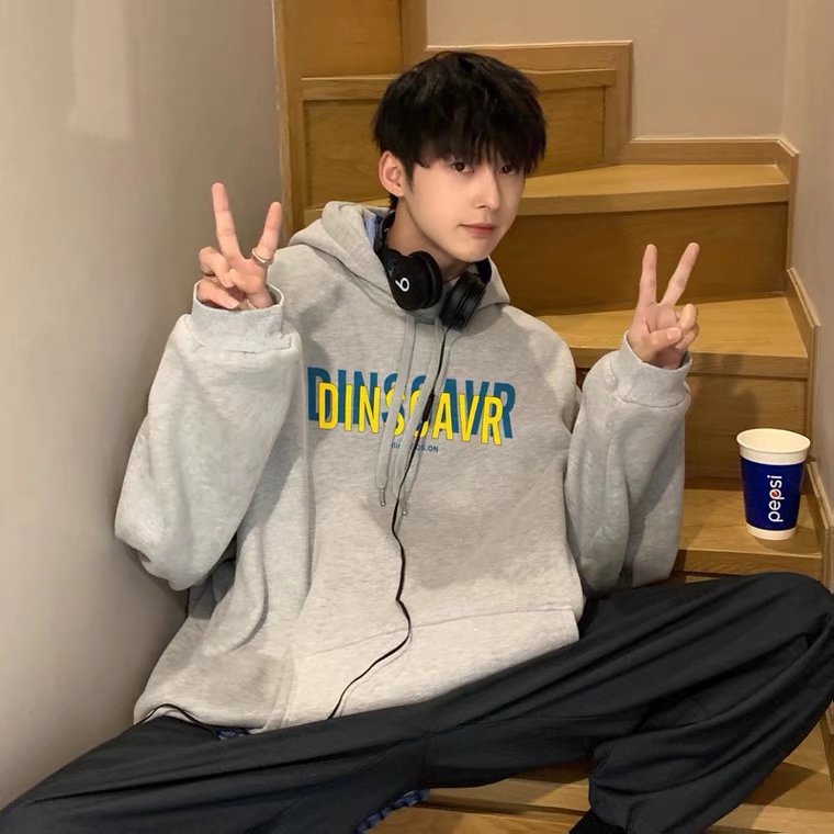 Áo hoodie Thể Thao Dáng Rộng In Chữ Phong Cách Hip Hop Đường Phố Hàn Quốc Thời Trang Mùa Đông Cho Nam [M-5XL]