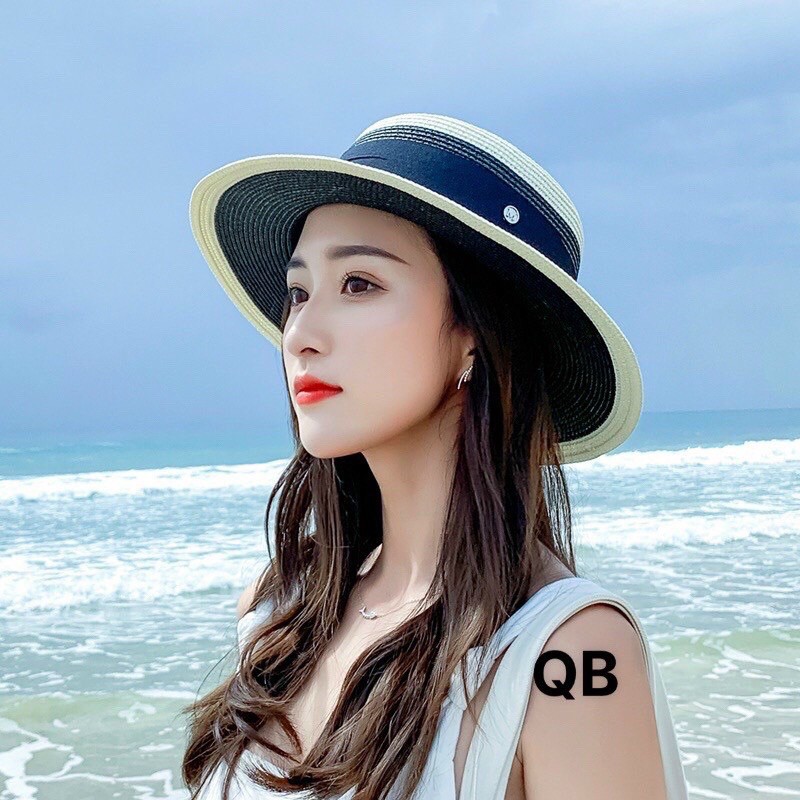 Mũ Cói Đi Biển FREESHIPNón Cói Nữ Rộng Vành Chữ M Mẫu Mới 2021, Form Chuẩn Đẹp Hot Trend