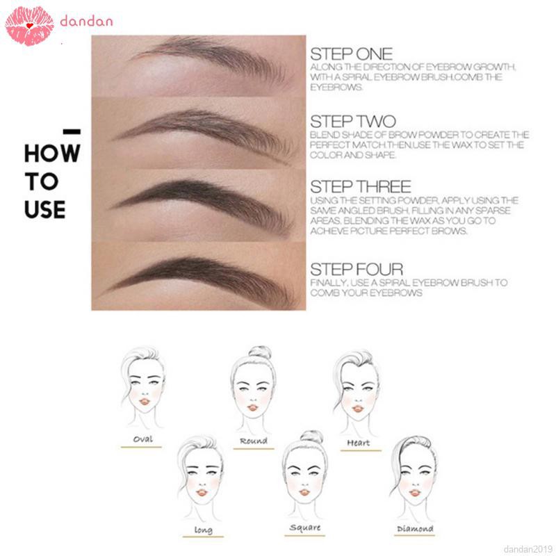 Bảng phấn đánh lông mày gồm 6 màu kèm cọ trang điểm