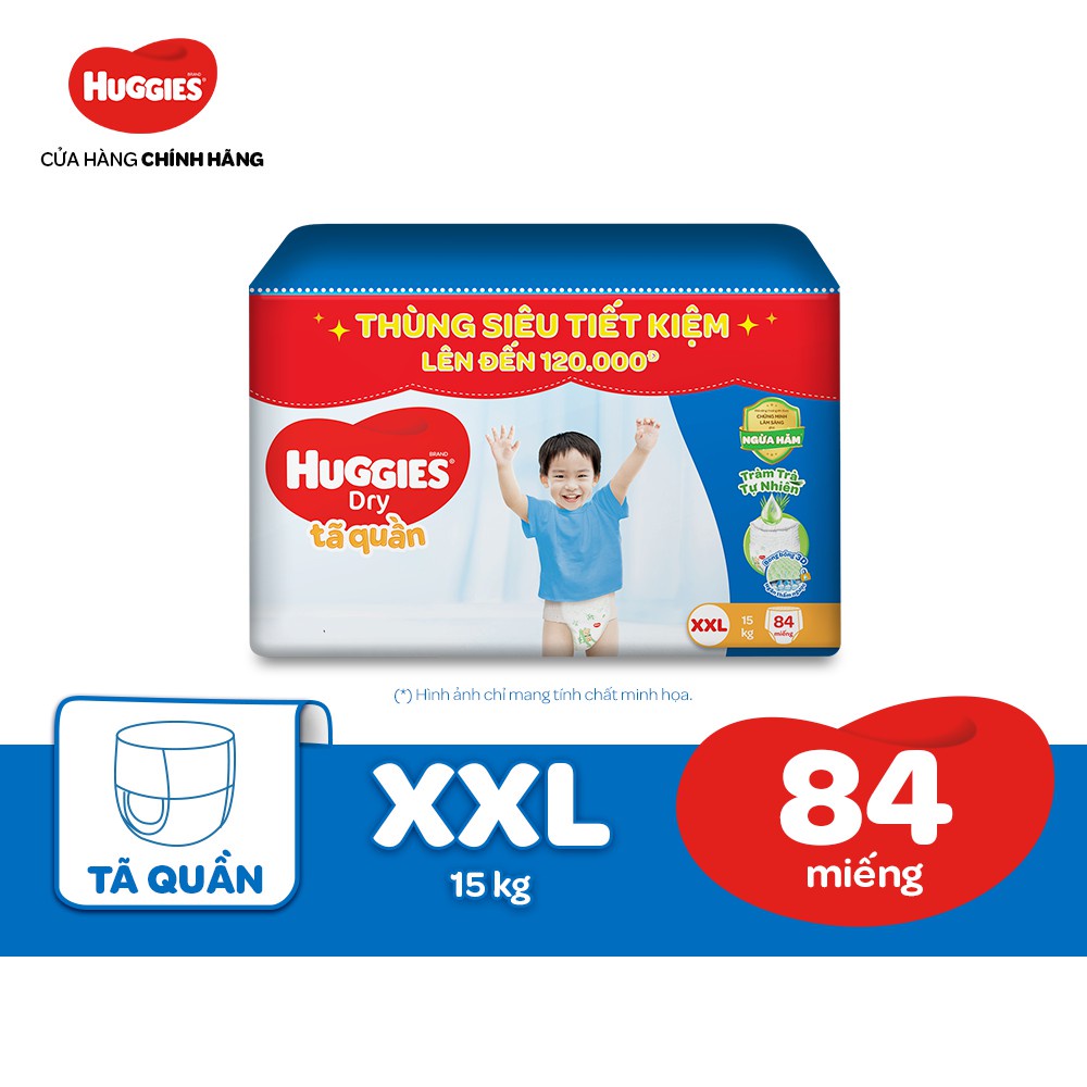 Tã quần Huggies Tràm Trà siêu tiết kiệm M126/ L114/ XL96/ XXL84