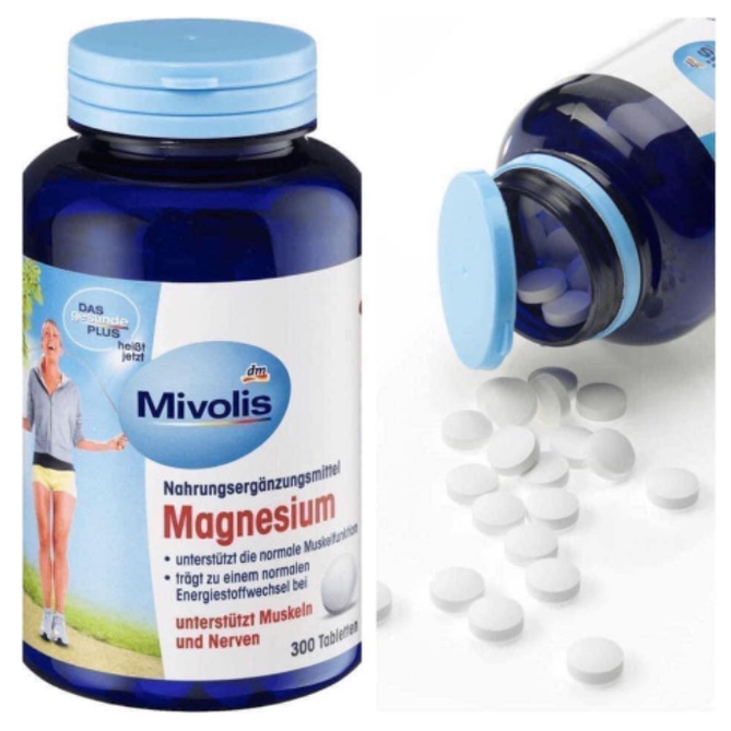 Viên uống bổ sung magie Mivolis Đức 300 viên, cơ thể & thần kinh khoẻ mạnh - Shop Viloet