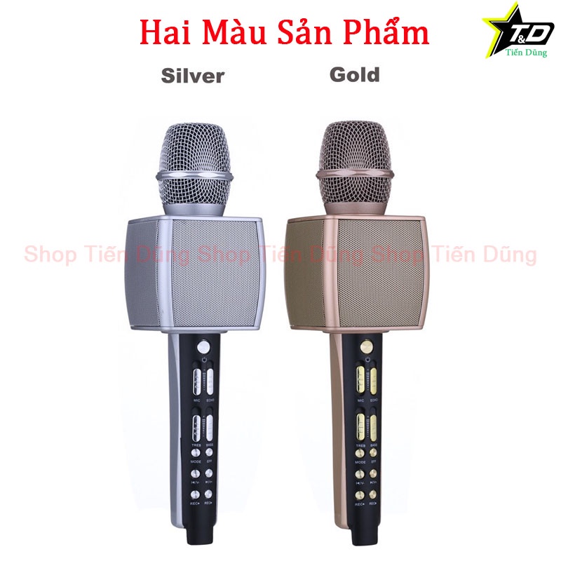 Mic bluetooth karaoke YS98 kèm 1 micro cầm tay có thể hát song ca cùng lúc âm thanh giả giọng