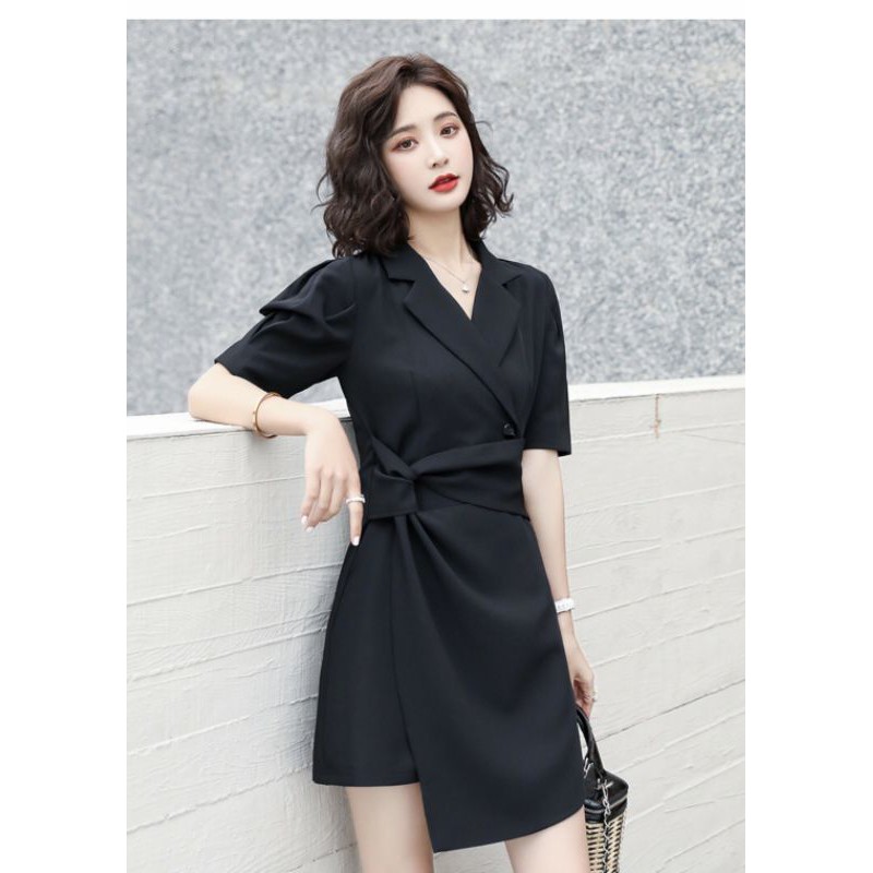 Đầm Topshop kiểu cổ vest, tà đắp chéo xoắn ngay eo