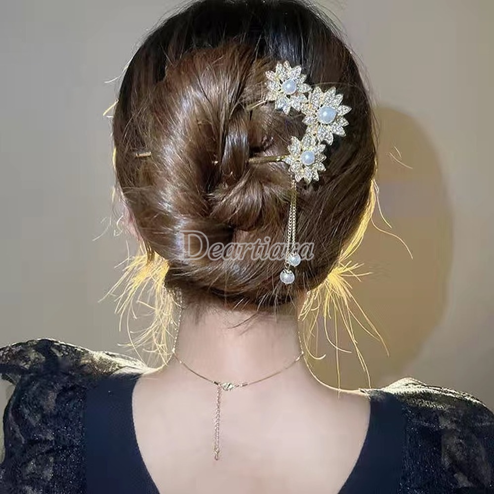 Kẹp Tóc Hình Hoa Đính Đá Thời Trang Cho Nữ