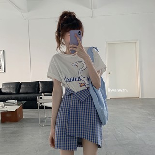 Order chân váy kẻ caro lệch vạt