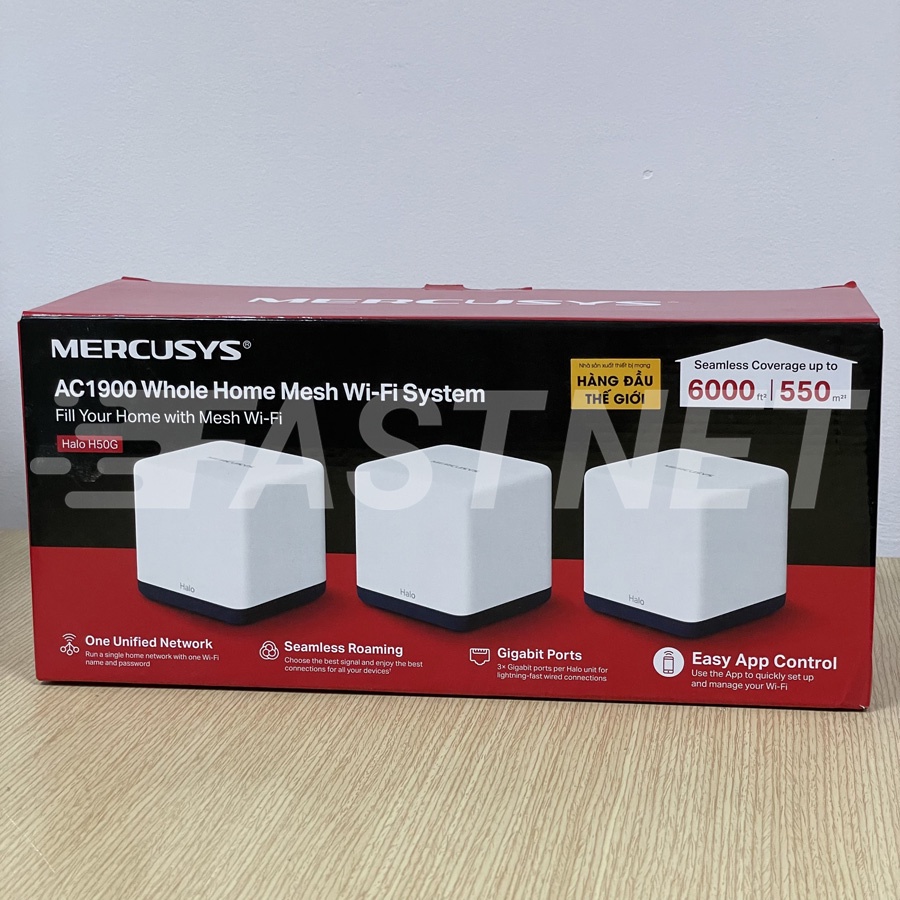 Hệ Thống Wi-Fi Mesh Cho Gia Đình Mercusys Halo H50G Chuẩn AC1900