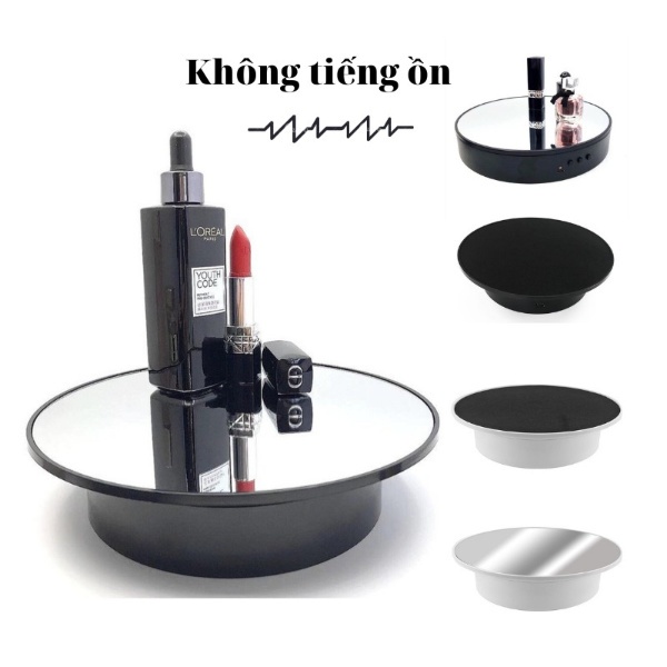 Bàn xoay đế xoay trưng bày sản phẩm 360 độ xoay trái phải - Tặng kèm pin