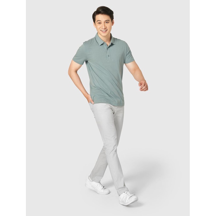 Áo polo nam CANIFA100% cotton USA dáng basic cơ bản cổ bẻ tay cộc nhiều màu đen trắng xám - 8TP21A005