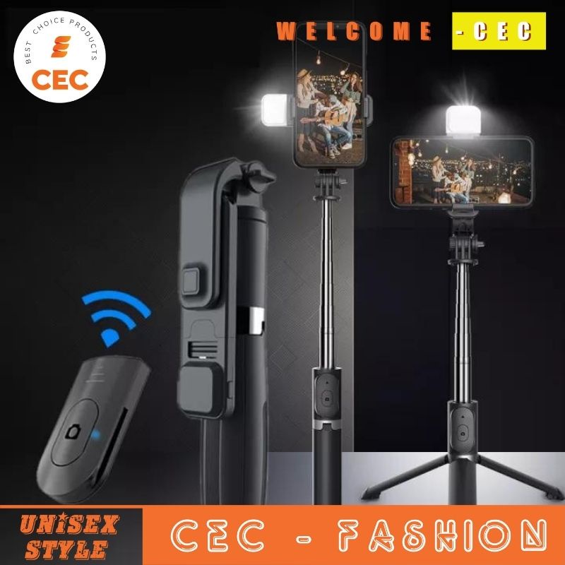 Gậy Selfie Q07 Có Đèn Led, Có Điều Khiển Từ Xa - Tripod Có 3 Chân Đỡ - Gậy Selfie - Chụp Hình 86cm