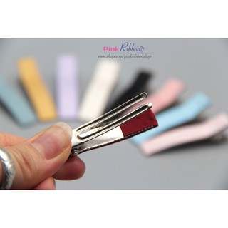 SET 2 CÁI - Kẹp cá sấu bọc ruy băng lụa mờ, xương kẹp, nguyên phụ liệu thủ công, phụ kiện tóc