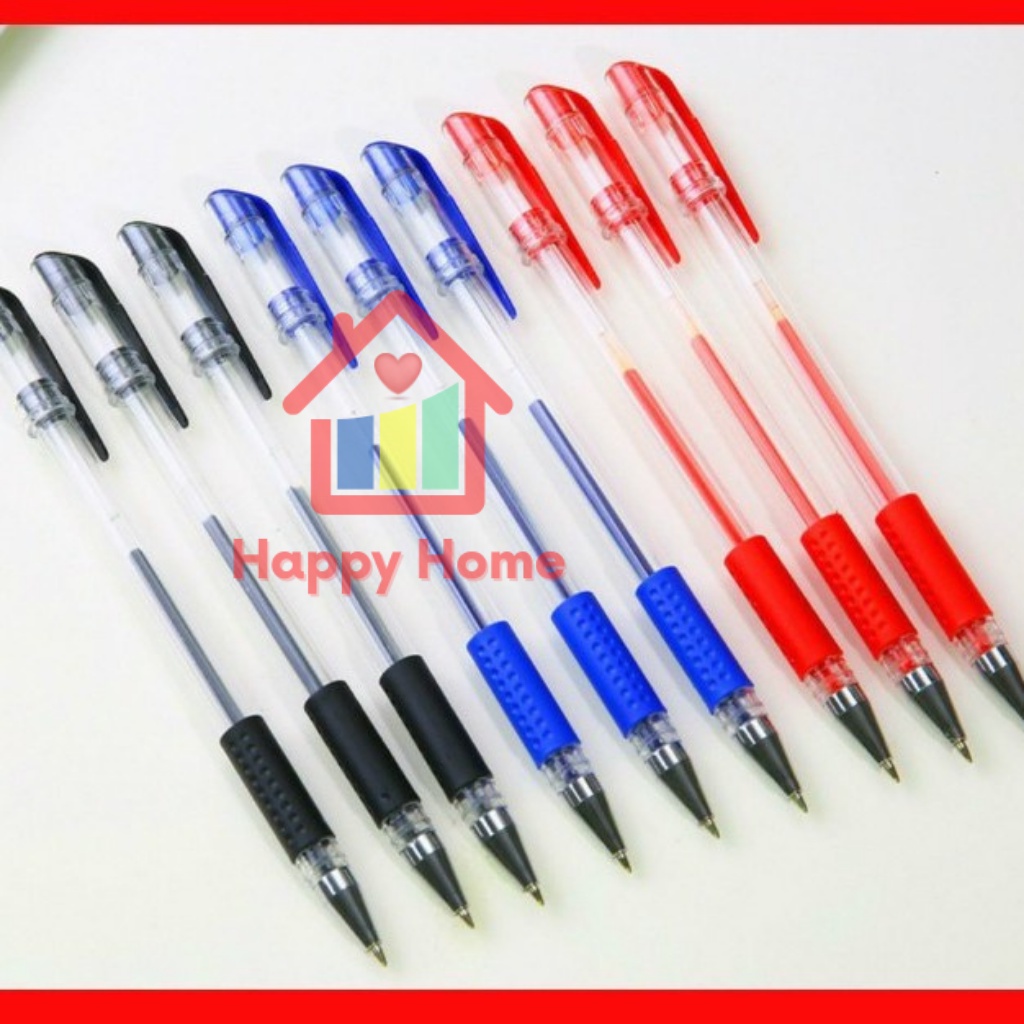 Bút bi nước văn phòng mực đen đều nét đẹp Happy Home