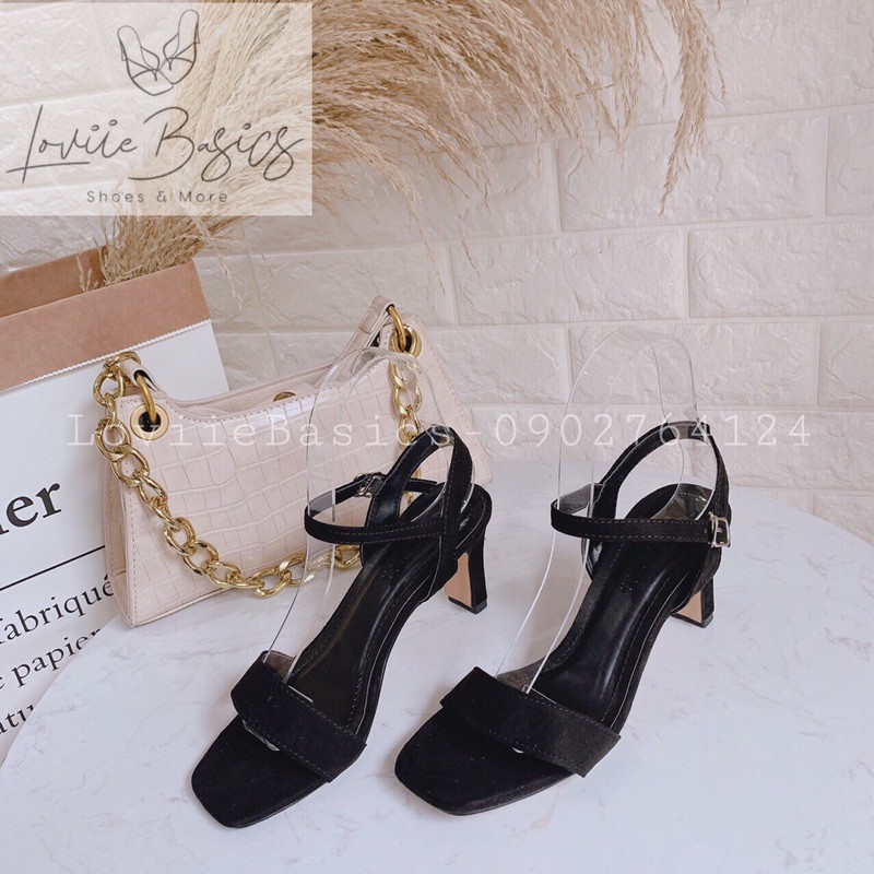 SANDAL NỮ CAO GÓT LOVIIE BASICS - SANDAL 9 PHÂN ĐẾ VUÔNG  - SANDAL QUAI MẢNH ĐẾ VUÔNG - SANDAL GÓT DẸP G200714