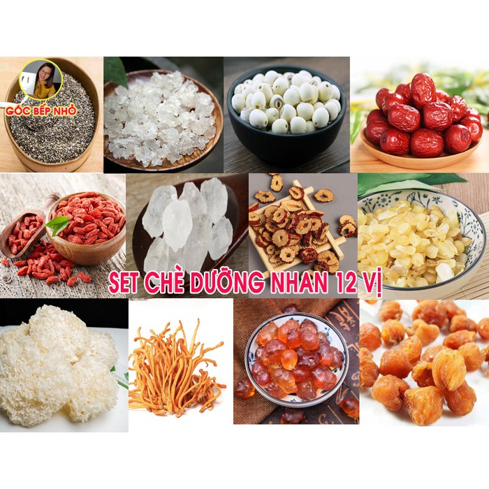 Set Chè Dưỡng Nhan 12 vị gói lớn  nấu được 18-20 chai 330ml