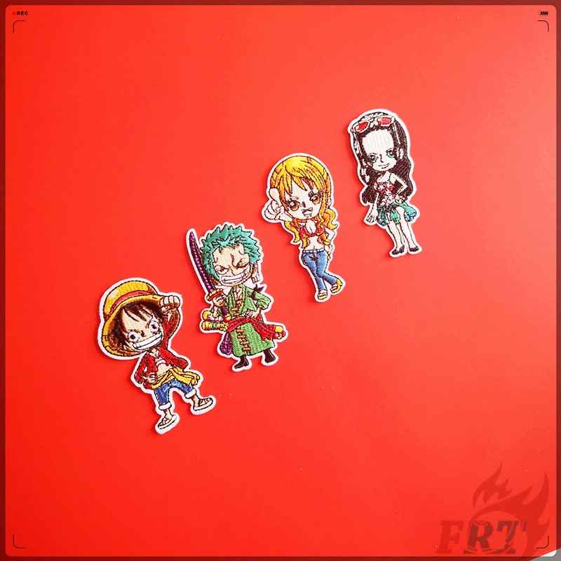 ☠ Miếng Vá Hóa Trang Nhân Vật Hoạt Hình One Piece ☠ 1 Miếng Vá Ủi Quần Áo Hình Huy Hiệu Size S-4