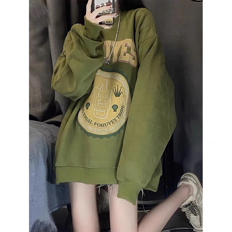 Áo Nỉ Sweater 🍊 Tiệm Vải Xinh 🍊 Áo Nỉ Lót Lông Xanh Foruyes