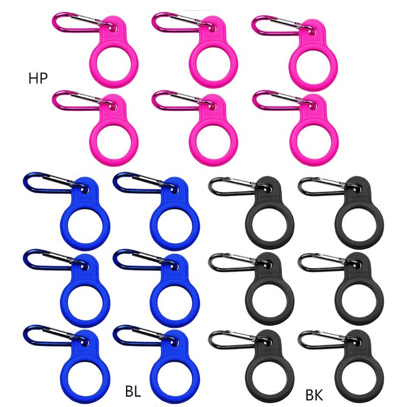 Set 6 Móc Kẹp Giữ Bình Nước Bằng Silicone Tiện Dụng Khi Đi Bộ Đường Dài