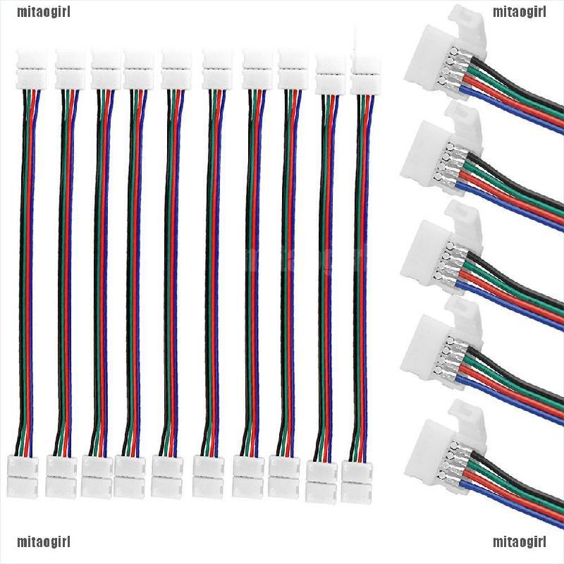 (Hàng Mới Về) 1 Dây Nối 10mm 4 Pin Kèm Dây Cáp Cho Đèn Led Smd 5050 Rgb