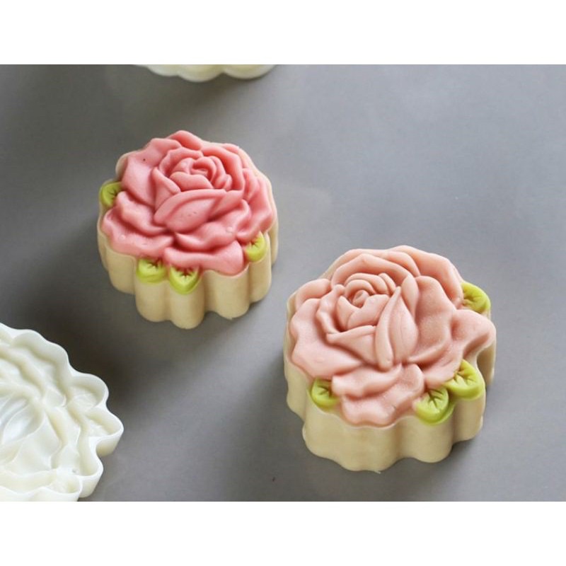 Khuôn bánh trung thu mẫu hoa hồng 50g 150g