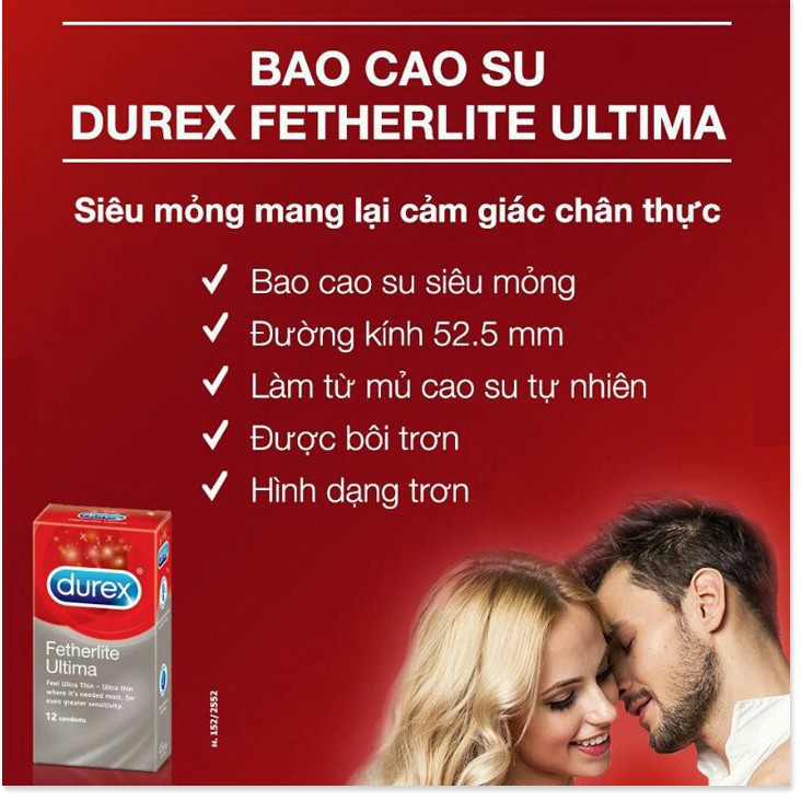 SALE  Bao cao su Durex Fetherlite Ultima hộp 12 chiếc