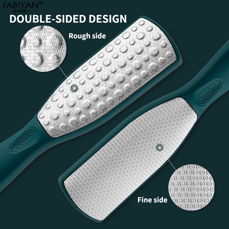 Cây chà gót chân inox 430 FABIYAN Dụng Cụ Chà Gót Chân Tẩy Tế Bào Chết Hai Mặt Bằng Thép Không Gỉ Chất Lượng Cao