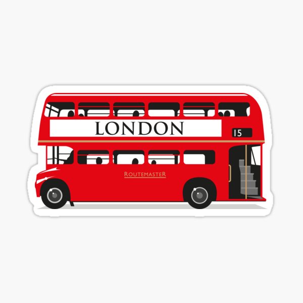 Bô Sticker chủ đề LONDON xe bus 2 tầng du lịch nhãn dán máy tính laptop, điện thoại