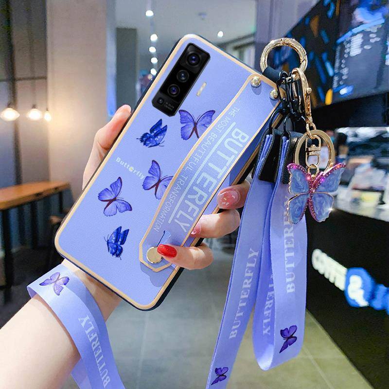 Vỏ điện thoại hình bướm, dây đeo cổ tay, dây buộc, chống rơi trí thun ngắn tay | BigBuy360 - bigbuy360.vn