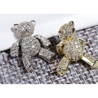 Charm gấu đá chuyển động đính móng