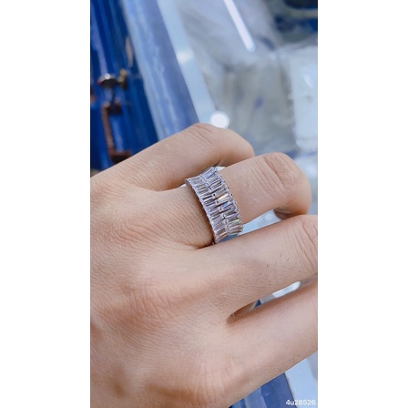 Nhẫn bạc nữ đá Paget xi bạch kim hàng cao cấp-Minh Tâm Jewelry