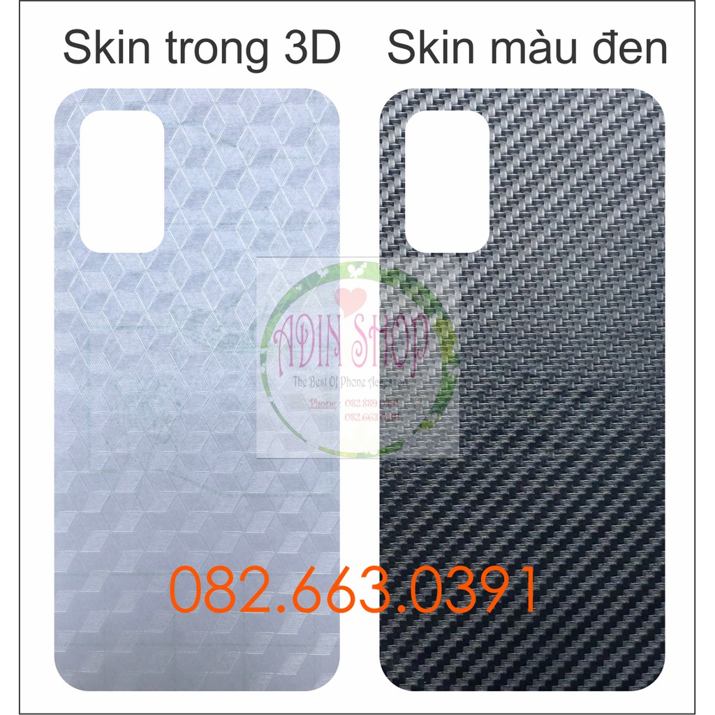 Miếng dán mặt lưng skin carbon Xiaomi Redmi 9T (2021)