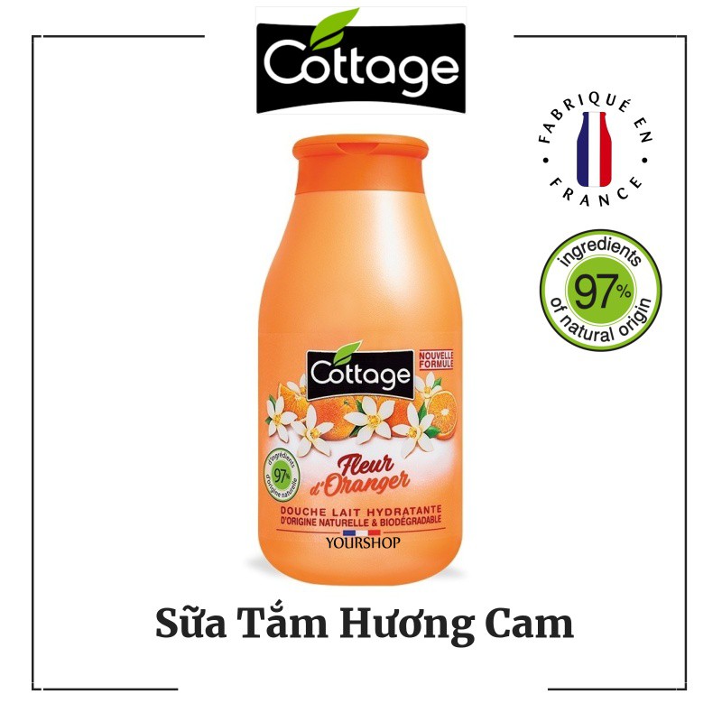 Sữa tắm dưỡng thể Cottage - Hương Cam - Hàng Pháp - Yourshop