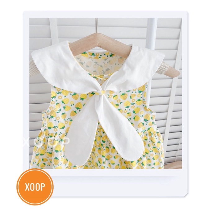 Váy dâu có nơ trắng cho bé gái đẹp xịn (8-18kg)