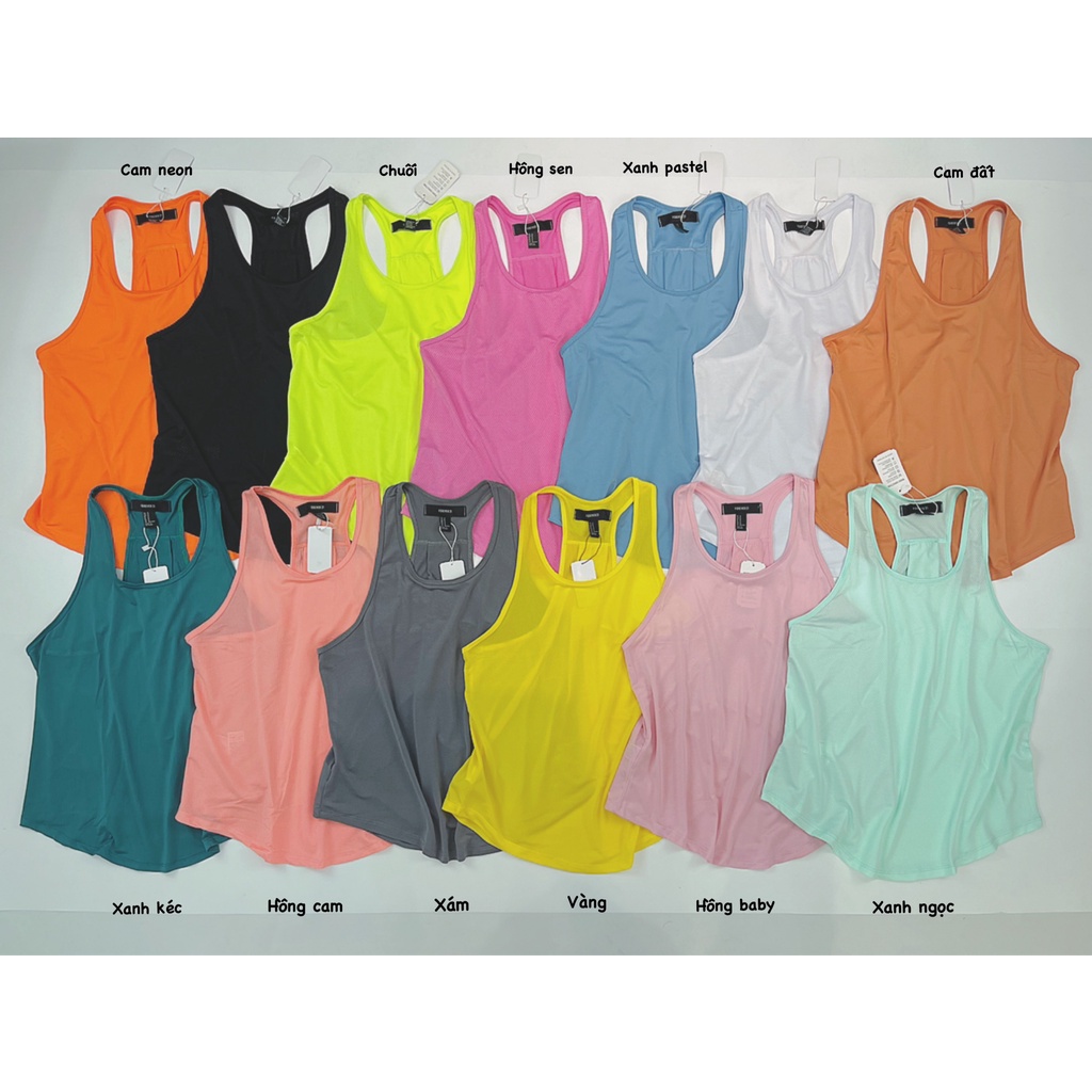 ÁO TANK LƯỚI MÈ F21 TẬP GYM KIỂU 3 LỖ MẶC NHẸ THOÁNG MÁT