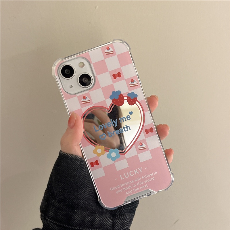 Ốp lưng iphone Ốp Điện Thoại Tráng Gương Họa Tiết Bánh Kem Cho Iphone 11Promax 14pro 6/6splus/7/7plus/8/8plus/x/xr/xs/11/14pro/13/pro/max/plus/promax Dinuo case