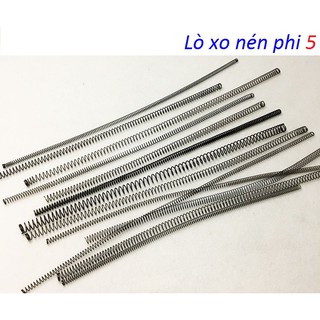 (5 cái) Lò xo đẩy phi ngoài 5mm, dây thép 0.5mm, chiều dài 300mm, lò xo thép đàn hồi