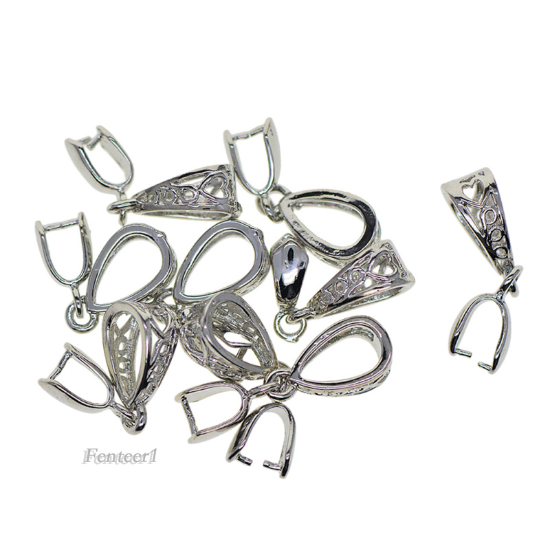 10 Móc Gài Màu Bạc Hình Trái Tim Làm Trang Sức