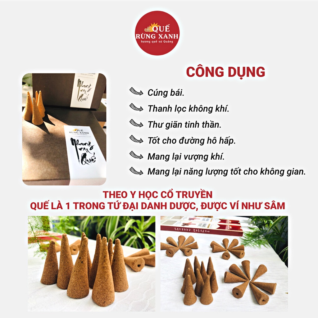 Combo Trà quế, Tinh dầu quế, Nhang nụ quế | Cinnamon | Quế Rừng Xanh - Quế rừng Trà Bồng